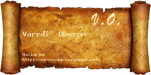 Varró Oberon névjegykártya